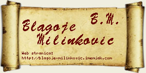 Blagoje Milinković vizit kartica
